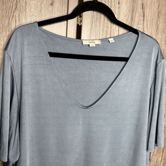 Vince Top V Neckline Flutter Sleeve Blue Color Size 1X - Picture 5 of 8